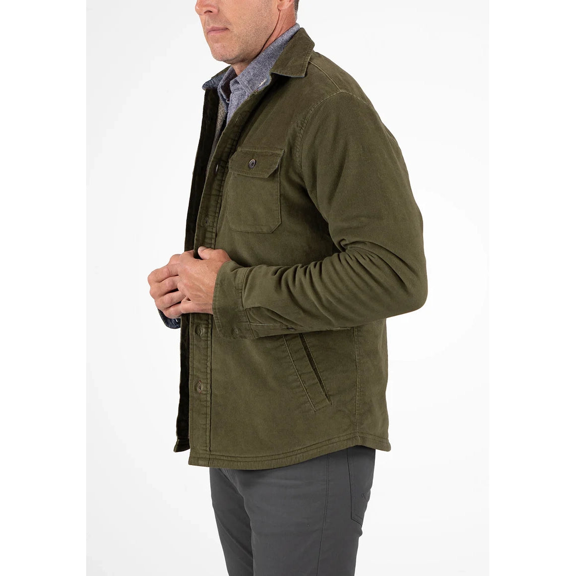 Tailor Vintage Puretec Cool Sherpa Lined Cord Jacket Army Union