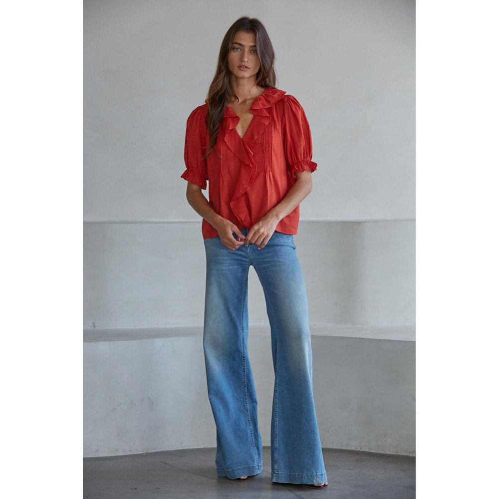 By Together - Tempe Ruffle Top - Cherry Tomato – Union