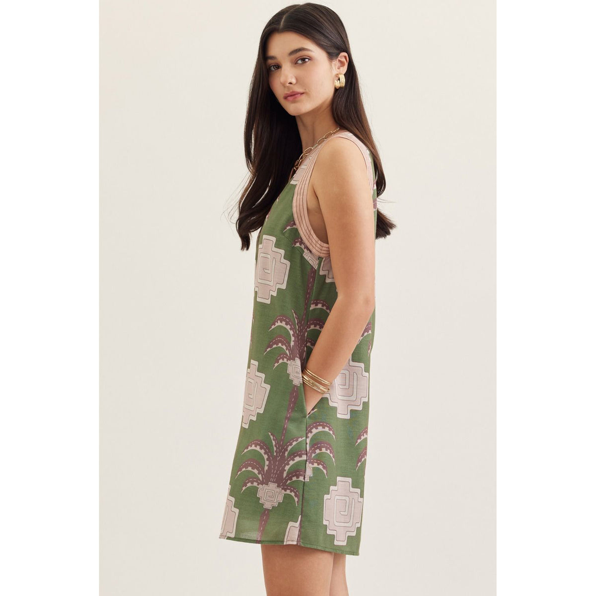 Entro - Palm Print Mini Dress