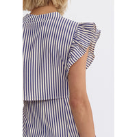 Entro - Striped Midi Dress - Blue