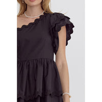 Entro - One Shoulder Tiered Mini Dress