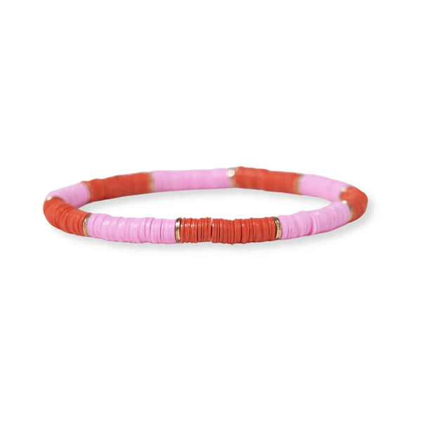 Ink + Alloy - Grace Two-Color Block Sequin Stretch Bracelet - Coral