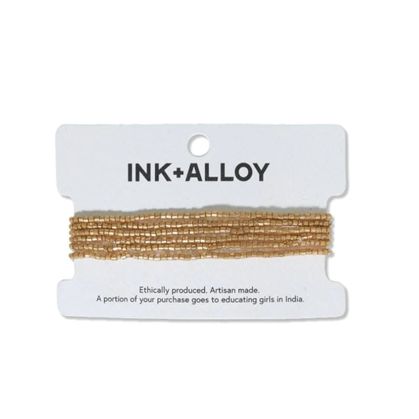 Ink + Alloy - Macy Six Strand Luxe Beaded Bracelet Set - Gold