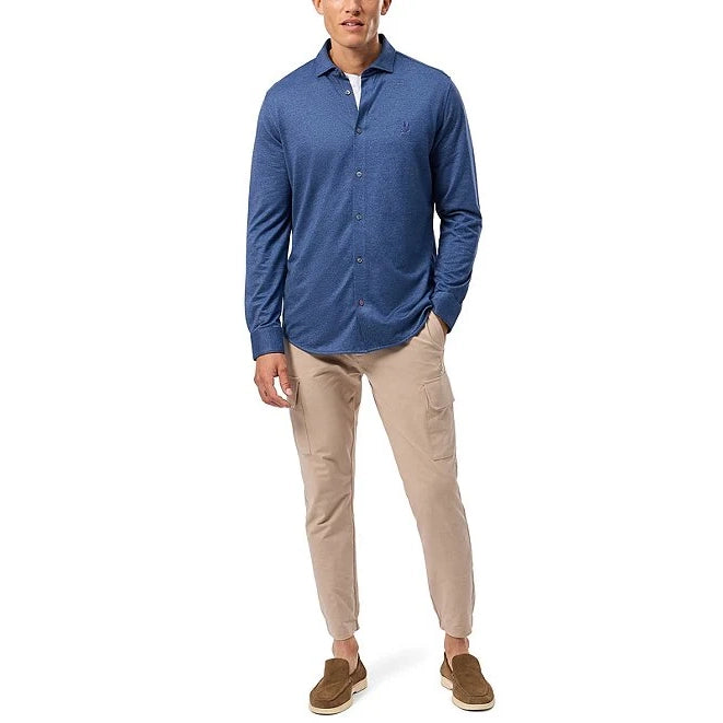 Psycho Bunny - Dalton Melange Knit Long Sleeve Shirt