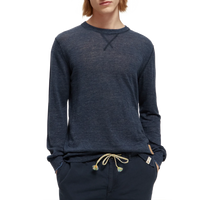 Scotch & Soda - Linen Crewneck Pullover - Navy Melange