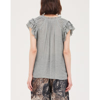 Grade & Gather - Ruffle Sleeve Blouse - Steel