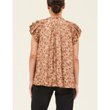Grade & Gather - Ruffle Sleeve Blouse - Sepia