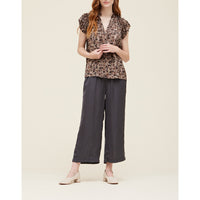 Grade & Gather - Ruffle Sleeve Blouse - Tawny