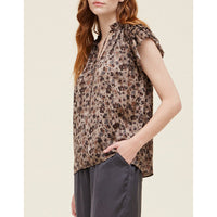 Grade & Gather - Ruffle Sleeve Blouse - Tawny