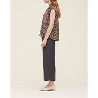 Grade & Gather - Ruffle Sleeve Blouse - Tawny