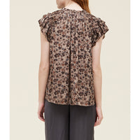 Grade & Gather - Ruffle Sleeve Blouse - Tawny