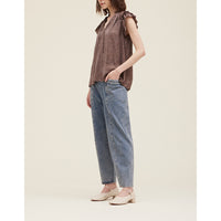 Grade & Gather - Ruffle Sleeve Blouse - Dusty Plum