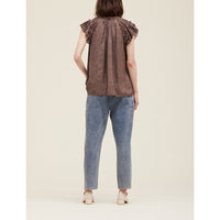 Grade & Gather - Ruffle Sleeve Blouse - Dusty Plum