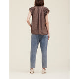 Grade & Gather - Ruffle Sleeve Blouse - Dusty Plum