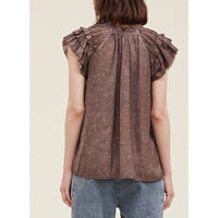 Grade & Gather - Ruffle Sleeve Blouse - Dusty Plum