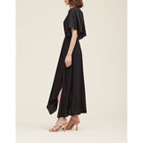 Grade & Gather - Unbalanced Skirt Maxi Dress - Black