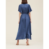 Grade & Gather - Unbalanced Skirt Maxi Dress - Blue Corn