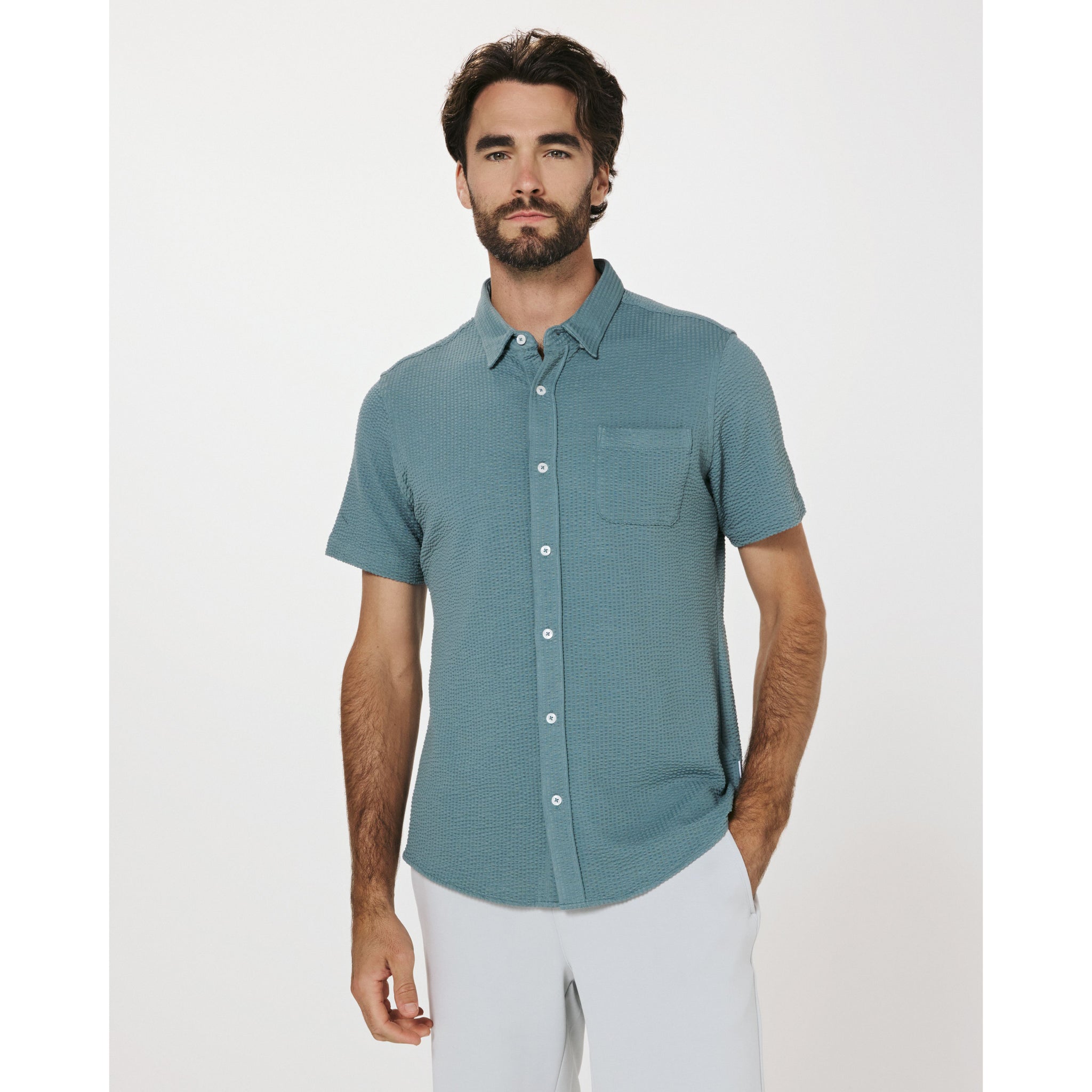 7 Diamonds - Bennet Short Sleeve Shirt - Stone Blue – Union