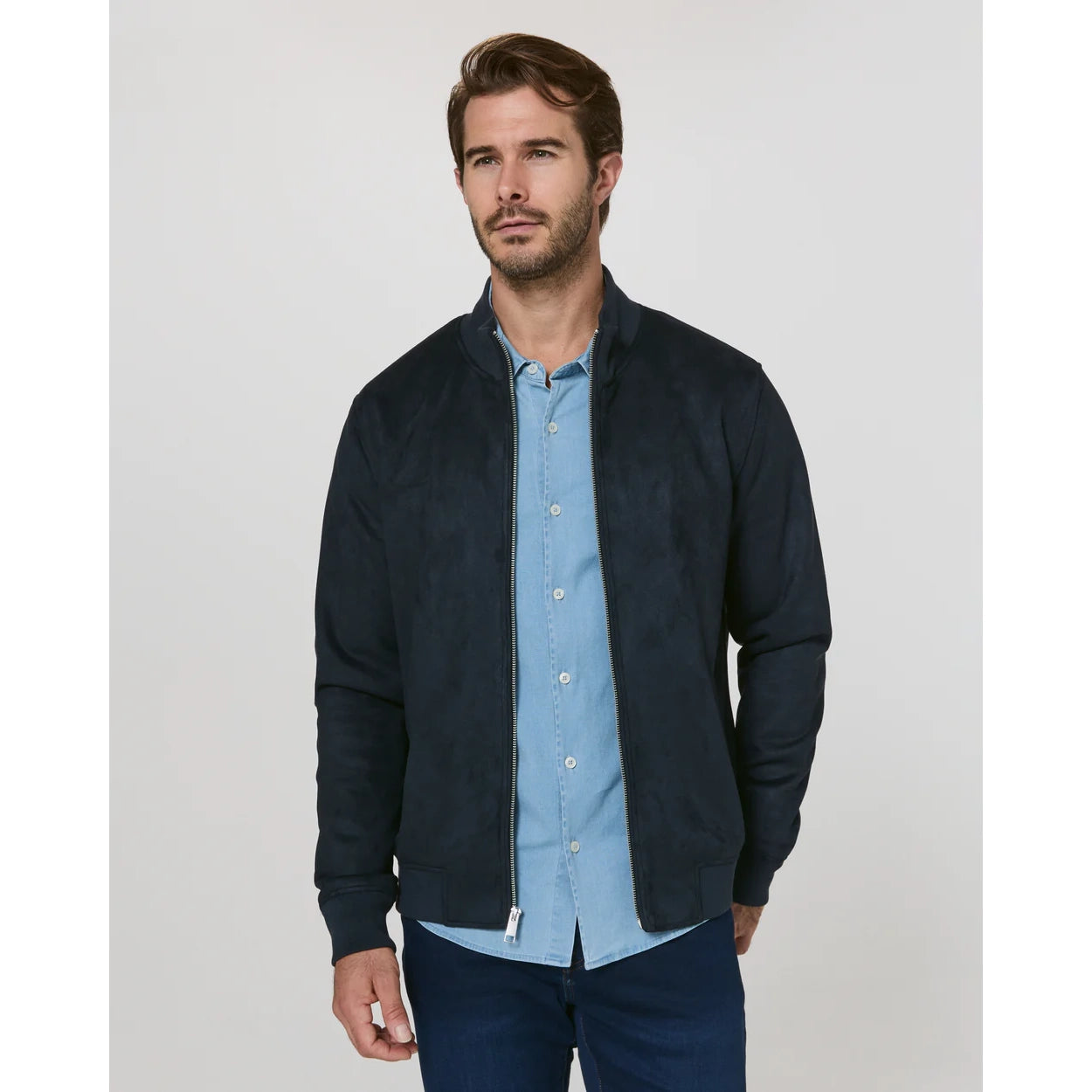 7 Diamonds - Dylan Suede Jacket - Petrol Navy XL