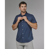 7 Diamonds - Owen Short Sleeve Shirt - Island Blue