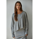By Together - Apollo Ribbed Pullover Top - Heather Grey