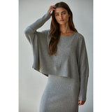 By Together - Apollo Ribbed Pullover Top - Heather Grey