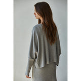 By Together - Apollo Ribbed Pullover Top - Heather Grey