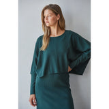 By Together - Apollo Ribbed Pullover Top - Pine