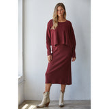 By Together - Apollo Ribbed Pullover Top - Wine