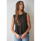 By Together - Aura Pleated Front Top - Black
