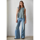 By Together - Aura PLeated Front Top - Sage