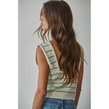 By Together - Banks Stripe Top - Cream Green
