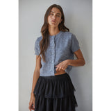 By Together - Cannes Cardigan Top - Blue Grey