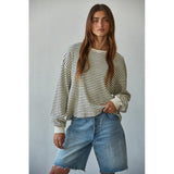 By Together - Half Time Striped Long Sleeve - Cream/Black