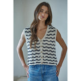 By Together - Paige Vest Top - Natural Black