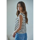 By Together - Paige Vest Top - Natural Black