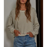 By Together - Calliope Striped Top - Ivory and Black