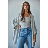 By Together - Robin Open Front Cardigan - Light Heather Grey