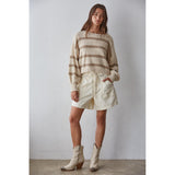 By Together - Rowan Striped Sweater - Natural Mocha