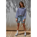 By Together - Simone Textured Striped Sweater - Natural Navy