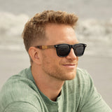 Blue Planet Eco-Eyewear - Forest - Onyx / Multi Color Woode / Smoke Polarized