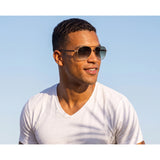 Blue Planet Eco-Eyewear - Jesse 2 - Matte Gold / Ivory Tort Gradient Brown Polarized