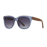 Blue Planet Eco-Eyewear - Nara - Crystal Blue / Walnut Wood / Gradient Grey