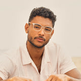 Blue Planet Eco-Eyewear - Nash - Matte Clear / Walnut Wood / Blue Light