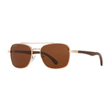 Blue Planet Eco-Eyewear - Rye - Gold / Walnut Wood / Brown Polarized