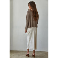 By Together - Apollo Ribbed Pullover Top - Dark Mocha