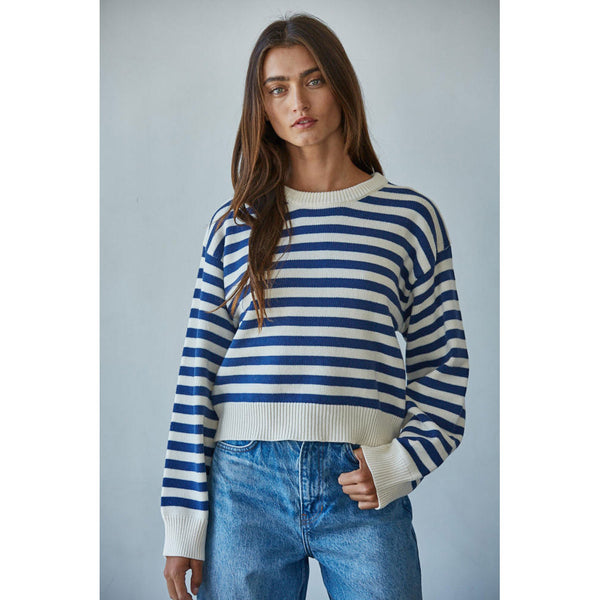 By Together - Get in Line Pullover - Cream Navy