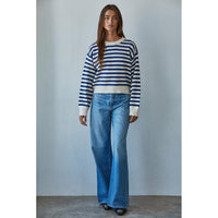 By Together - Get in Line Pullover - Cream Navy