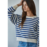 By Together - Get in Line Pullover - Cream Navy