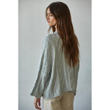 By Together - Lioness Cable Knit Sweater - Aqua Grey